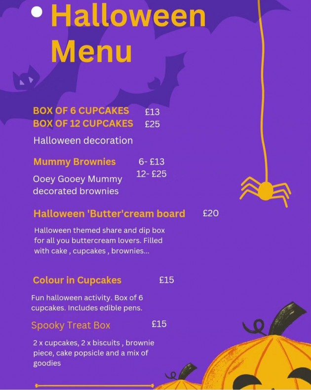 Halloween menu Menu