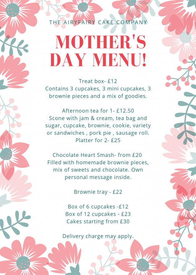 Mothers day menu Mum